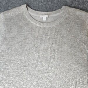 J Jill‎ Metallic Tight Knit Sweater Longsleeve Crew Neck Relaxed Fit Size Large